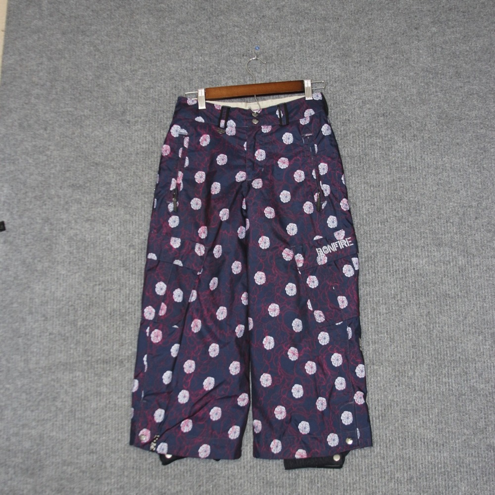 Bonfire Snowboarding Cargo Pants Youth S Blue Pink‎ Floral Excellent Snow Gear